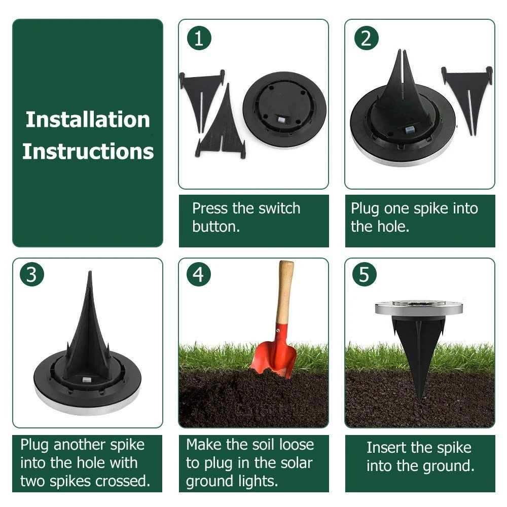 Наземная Солнечная лампа DCOO 8 светодиодов | Лампы и освещение