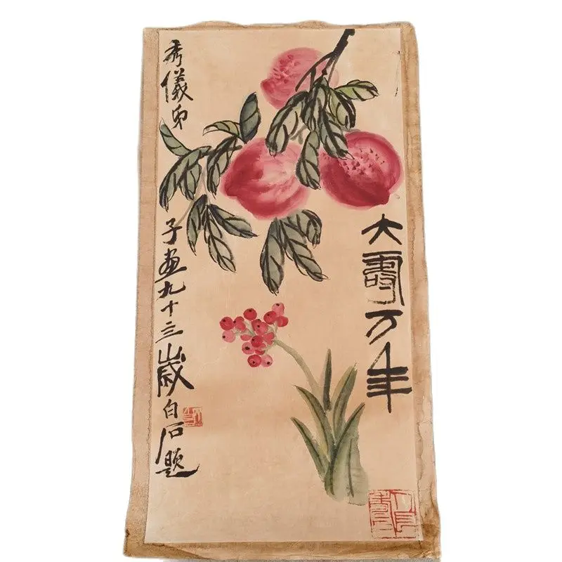 

Qi Baishi's персик Живопись Коллекция ранняя половина ручная роспись рисовая бумага
