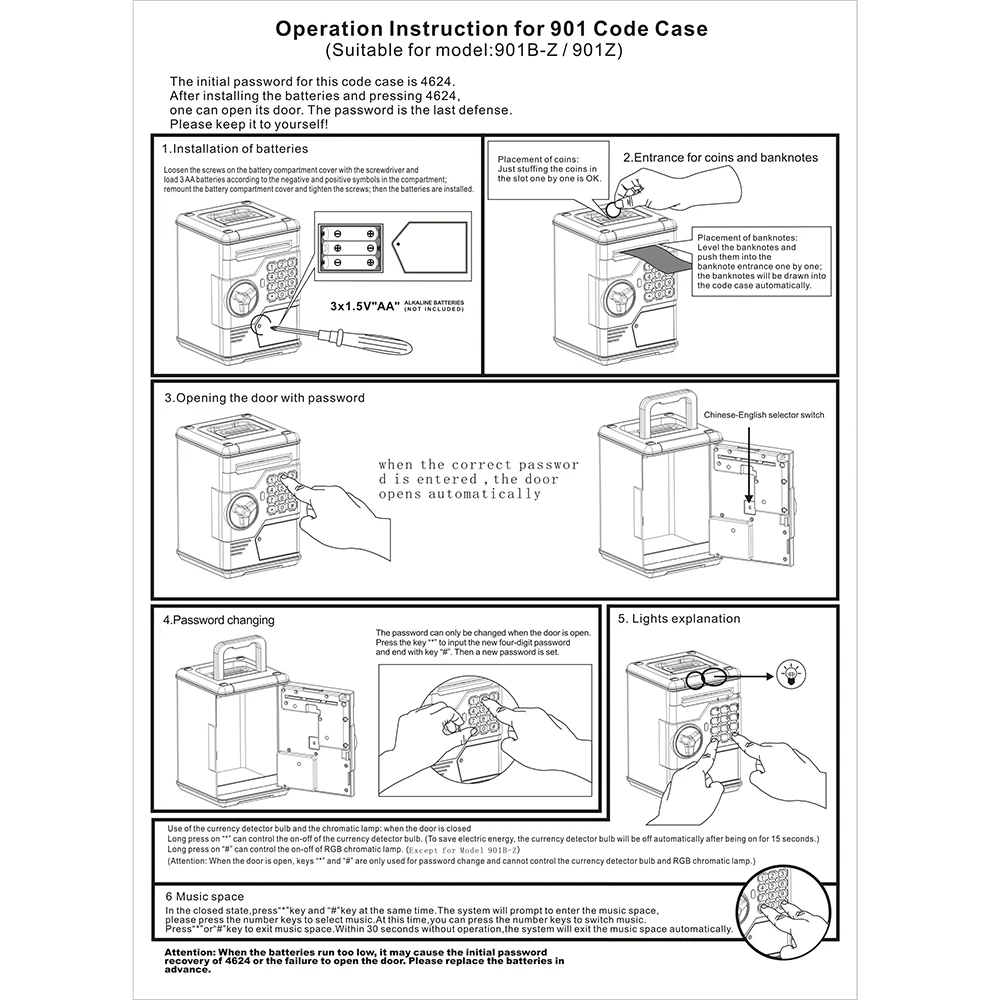 

Kids Piggy Bank ATM Mini Password Money Box Safety Chewing Electronic Cash Coins Saving Box Automatic Deposit Birthday Toy Gift