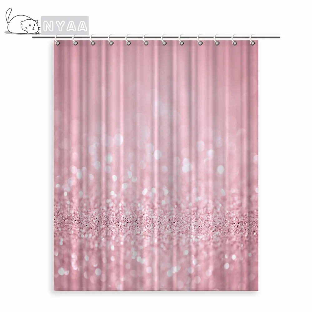 

Waterproof Pink Artistic Color Shower Curtain Colorful Bathroom Curtains Polyester Fabric Bath Mildew With 12 Hooks