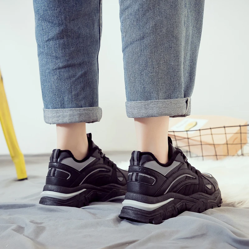 

2020 Women's Chunky Sneakers Fashion Platform Mesh Brand Women Casual Shoes Tennis Female Comfor Winter Woman Vulcanized Shoes