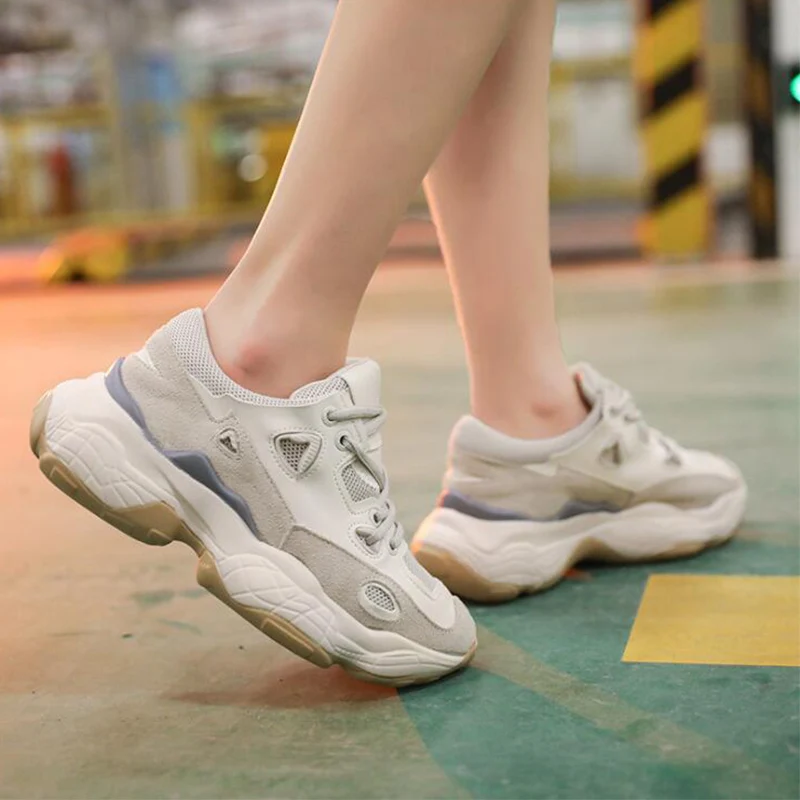 Прямая поставка женский кроссовки на толстой подошве увеличивающие рост 5 см