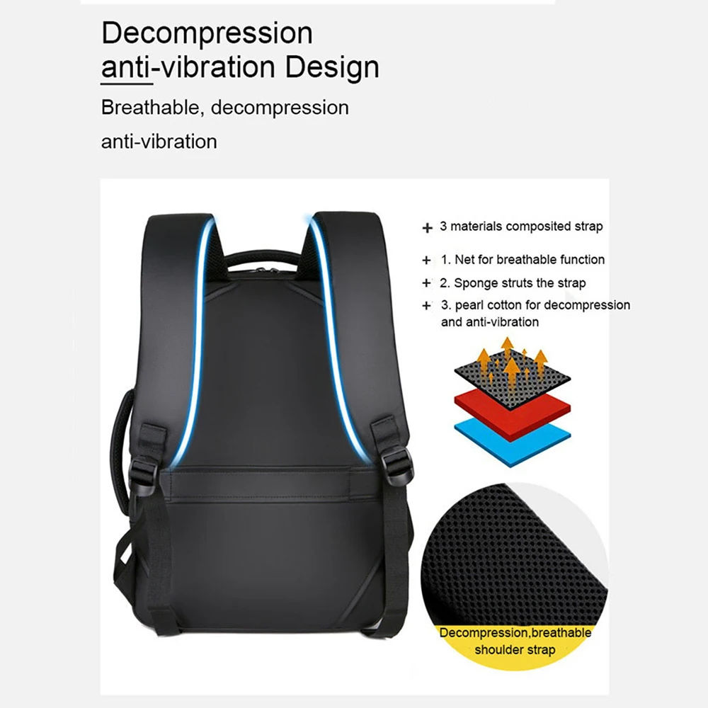 Laptop Backpacks 15.6 Inch Mens Male Business Notebook Mochila Waterproof Back Pack USB Charging Bags Travel Bagpacks | Багаж и сумки