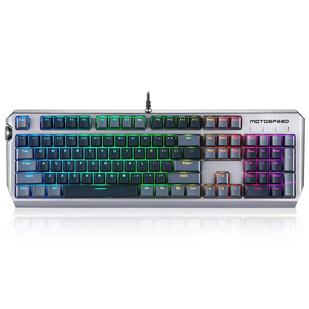 MOTOSPEED CK80 RGB механическая клавиатура Золото/серый переключатель анти-призрак 12 освещение 104 клавиш RGB подсветка клавиатуры для игр