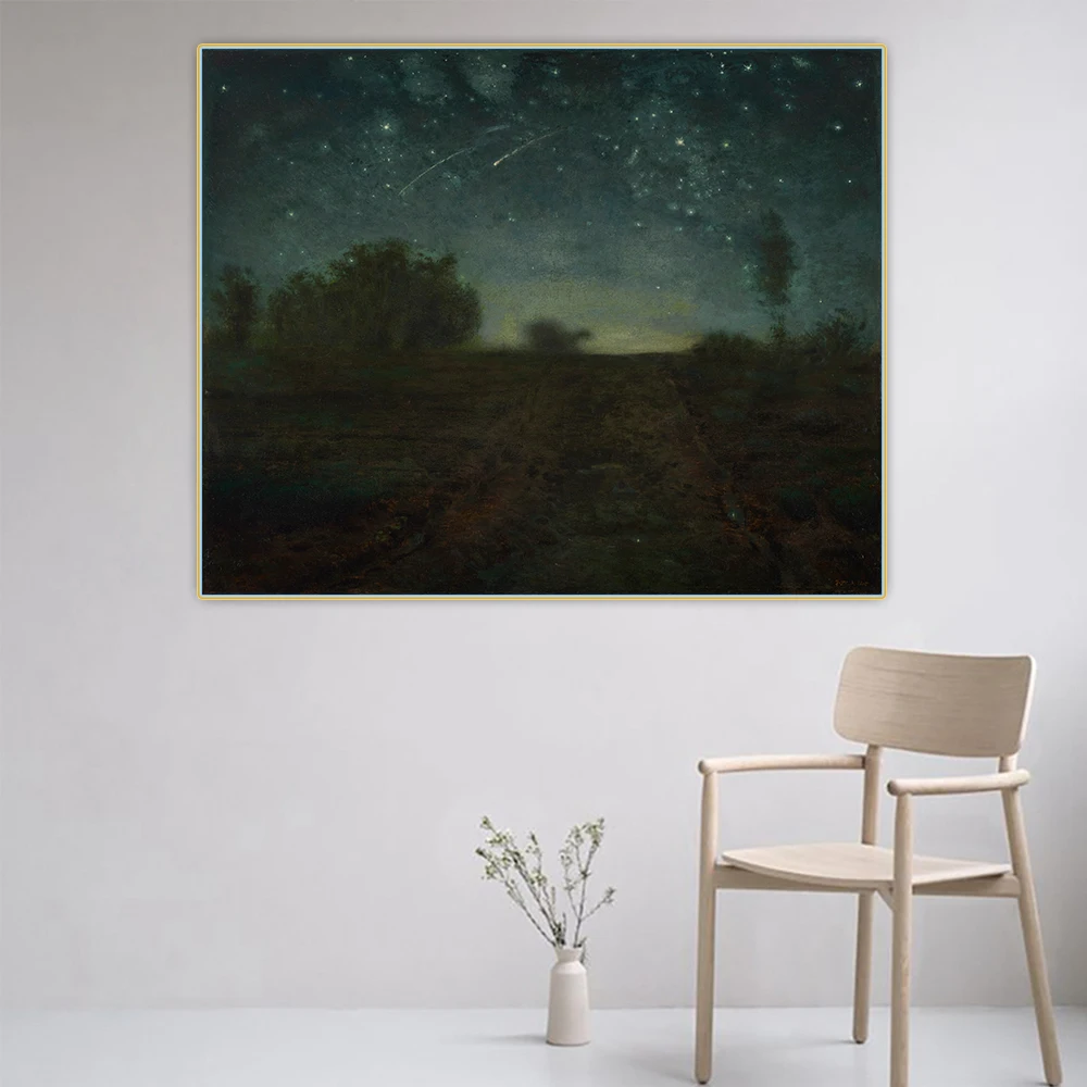 

Цитон Жан Франсуа Millet Starry Звездная ночь Canvas холст искусство Масляная живопись художественный постер картина стена декоративный фон украше...