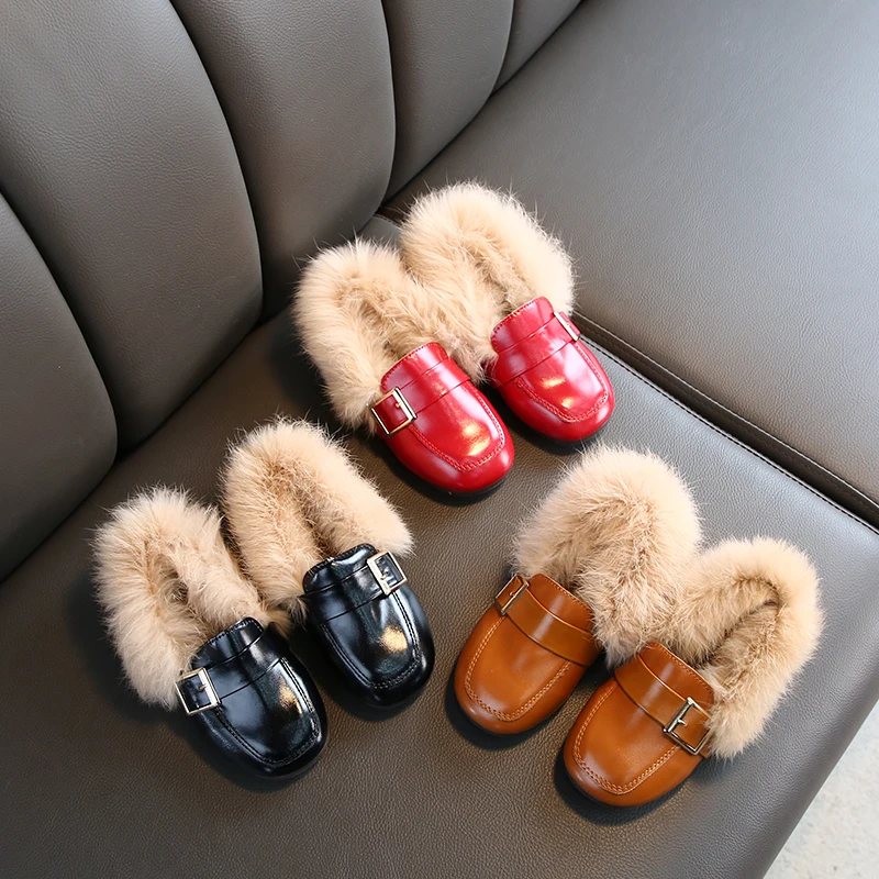 Обувь на плоской подошве для девочек коллекция 2019 года модная зимняя теплая