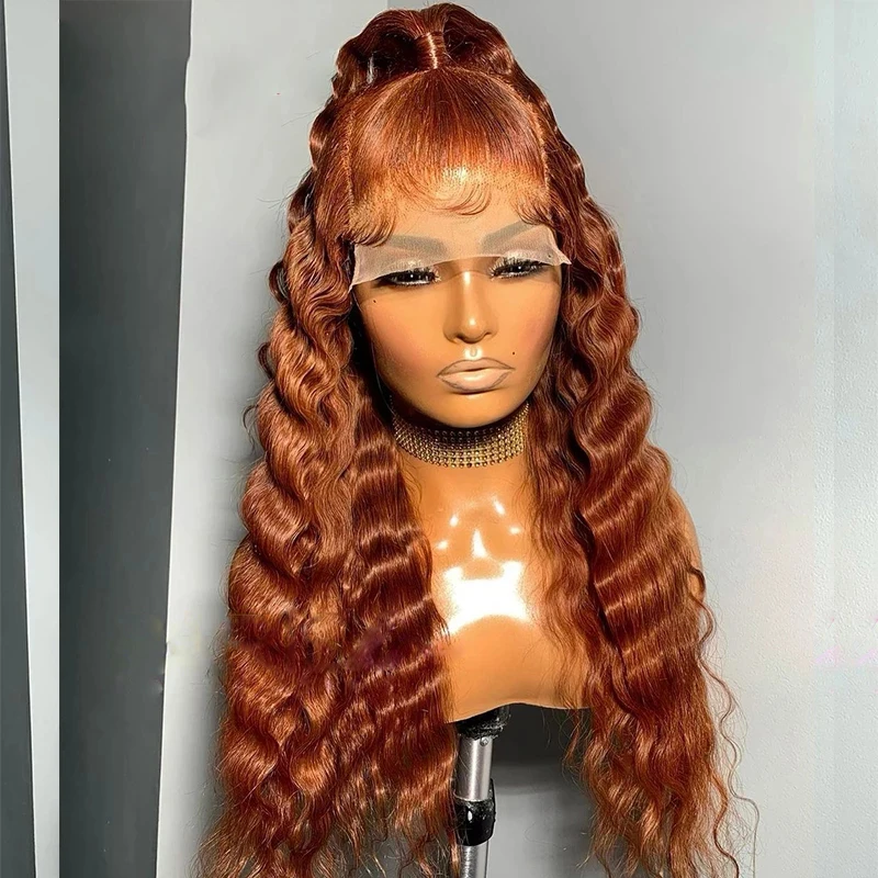 

Парик из человеческих волос среднего размера Auburn, 13x 6, на сетке спереди, плотность 250%, бразильские волнистые волосы без повреждений, парик с ...