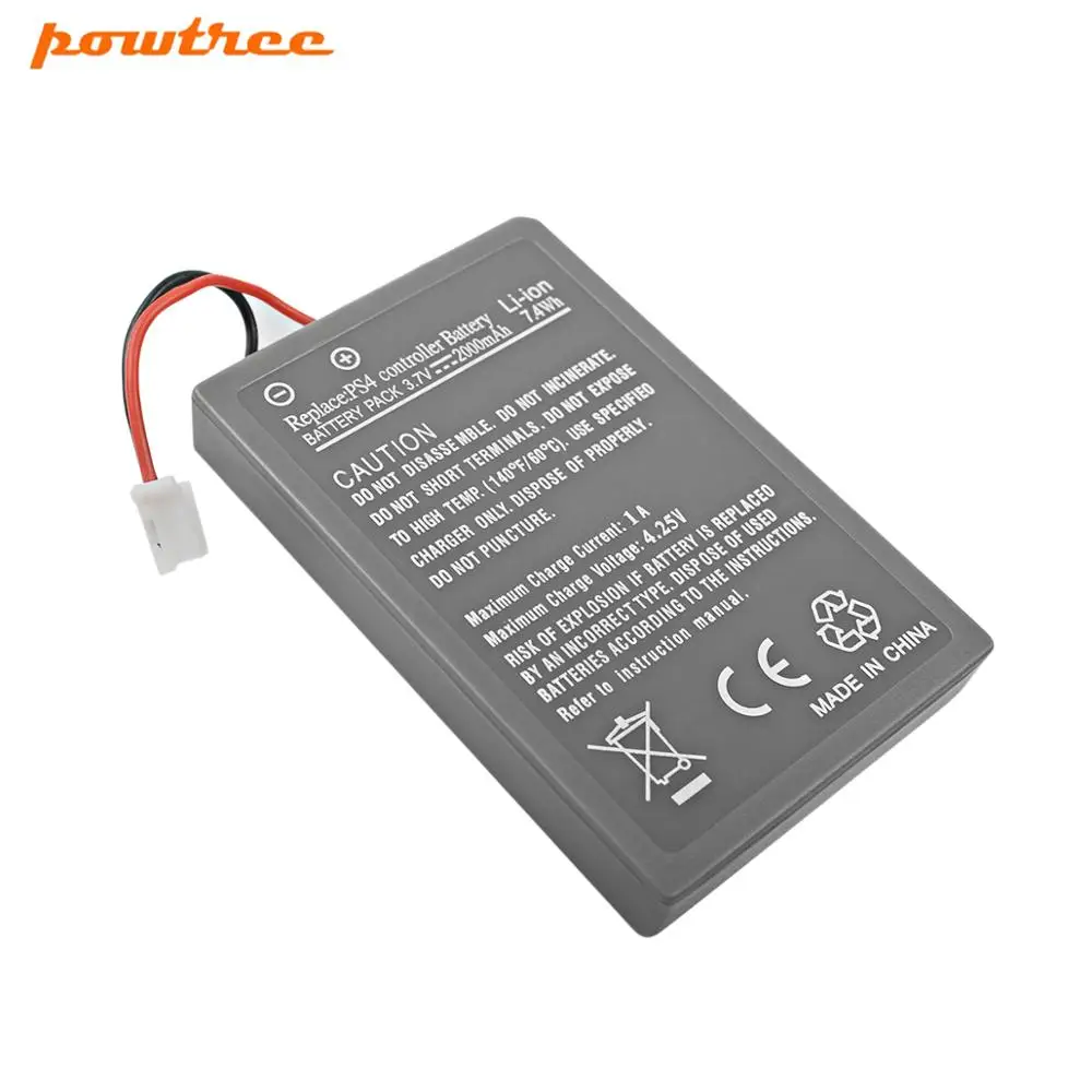 Аккумуляторная батарея Powtree 2.0Ah + usb кабель для зарядного устройства Sony геймпада PS4