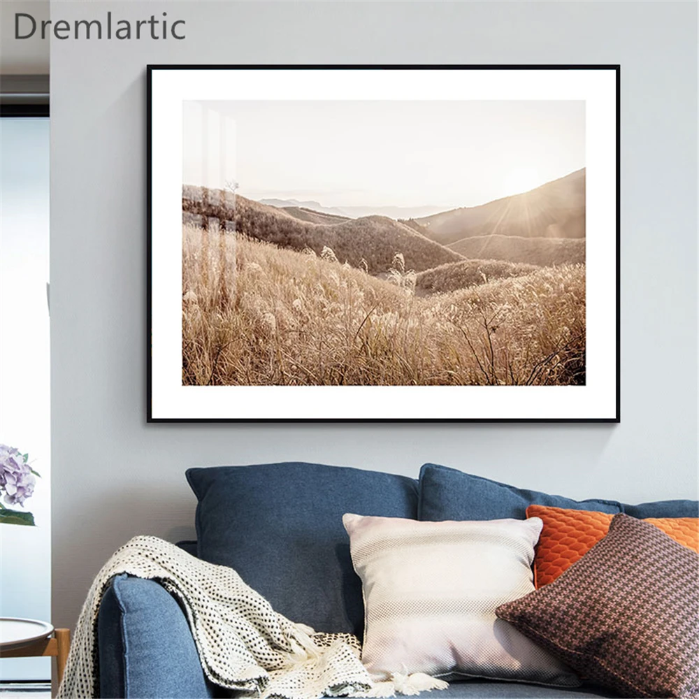 

Simple Sunset Scenery Wall Art Canvas Paint Abstract Nordic Posters Minimalist Living Room Decor21-0202-3