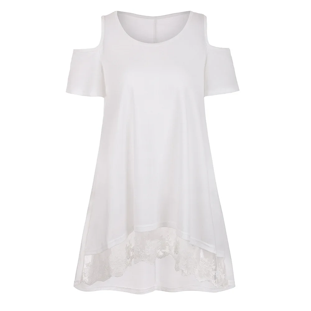 Женское Повседневное платье с открытыми плечами кружевное лоскутное мини