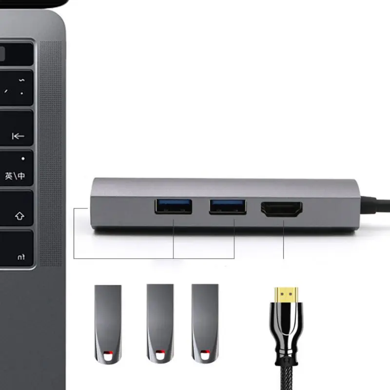 3 порта концентратор USB 1 Type-C к 0 сплиттер кабель Шнур ноутбук планшет Компьютерные