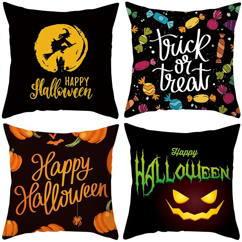 

New Black Halloween Pillowcase Sofa Decoration Cushion Pillow Chair Car Cushion Christmas Home Decoration Drop Ship