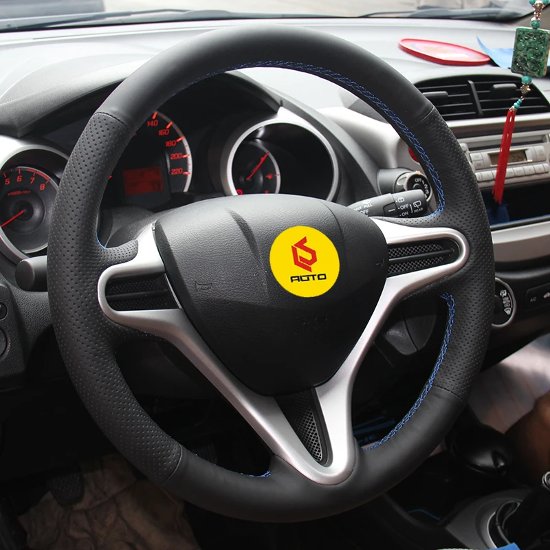 Оплетка на руль для Honda Fit 2009 2013 City Jazz кожаный чехол автомобильные аксессуары