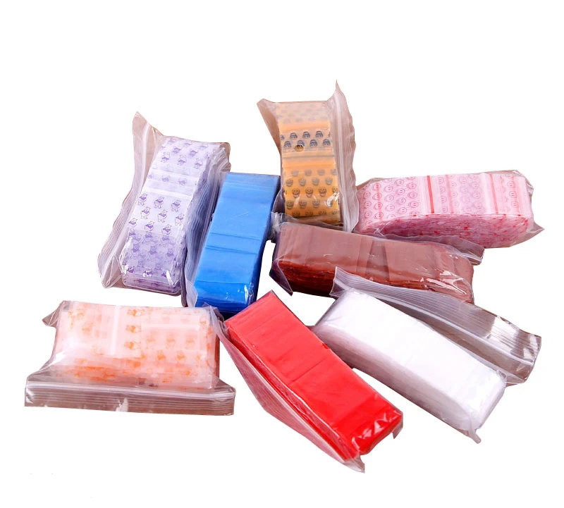 100pcs Mini Zip lock Bags Plastic Packaging Small Jewelry Zipper Ziplock Pill Pouches Clear Storage Thickening Free Shipping