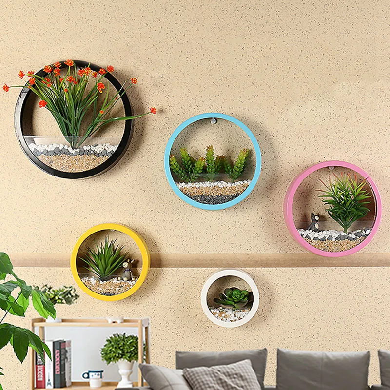 Подвесной Плантатор креативная круглая металлическая железная настенная ваза