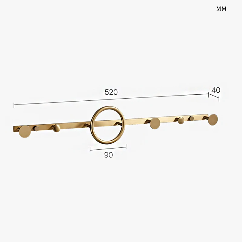 Медь латунь одинарная вешалка для полотенец Золотая щетка латунная крючки