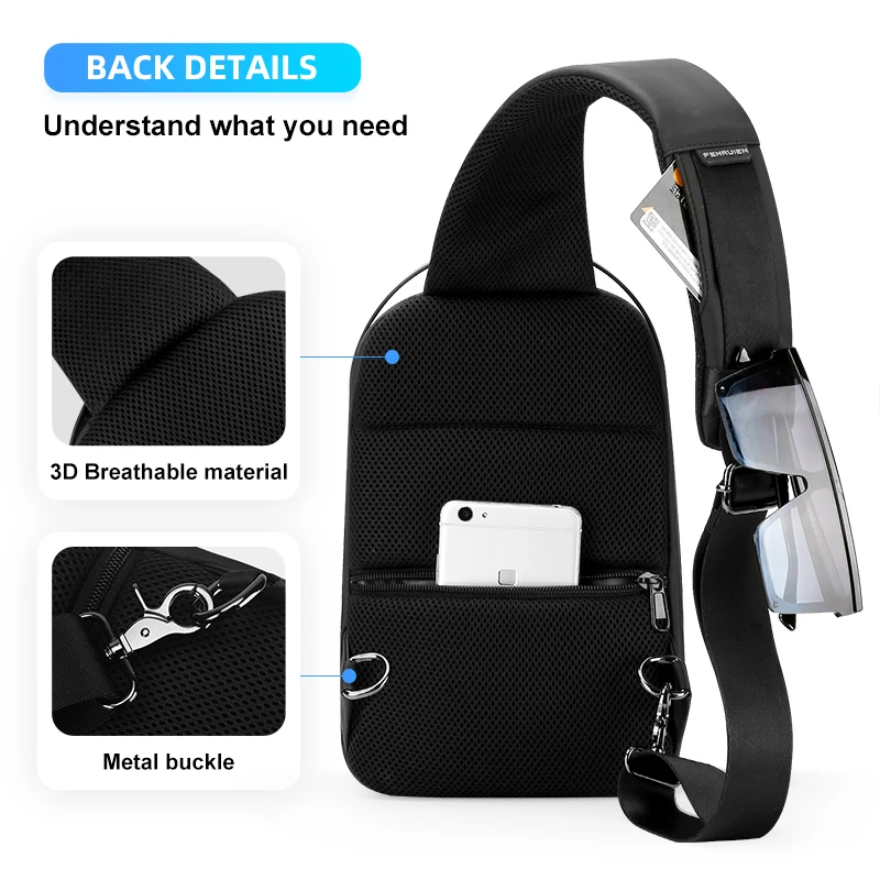 fenruien 2021 new creative crossbody bag for men waterproof anti theft mens shoulder bag multifunction usb charging chest bags free global shipping