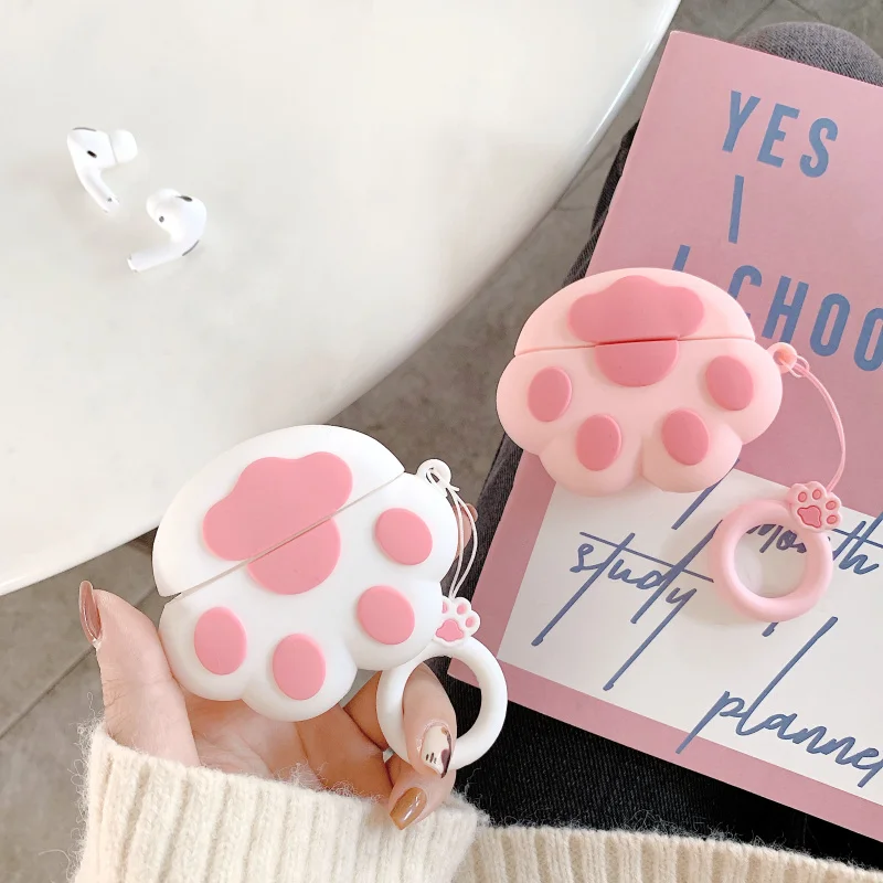 Чехол для AirPods pro с милым мультяшным котом, беспроводные наушники, зарядное устройство, чехол для Apple Airpods 3, силиконовый чехол, ремень на палец