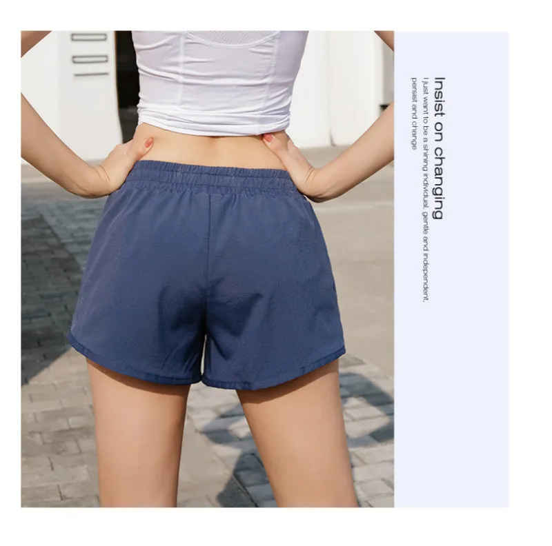 

Quick-Drying Yoga Shorts Women's Anti-Glare Three-Point Shorts Summer Running Fitness Leggings Loose Riding Ladies Sportswear