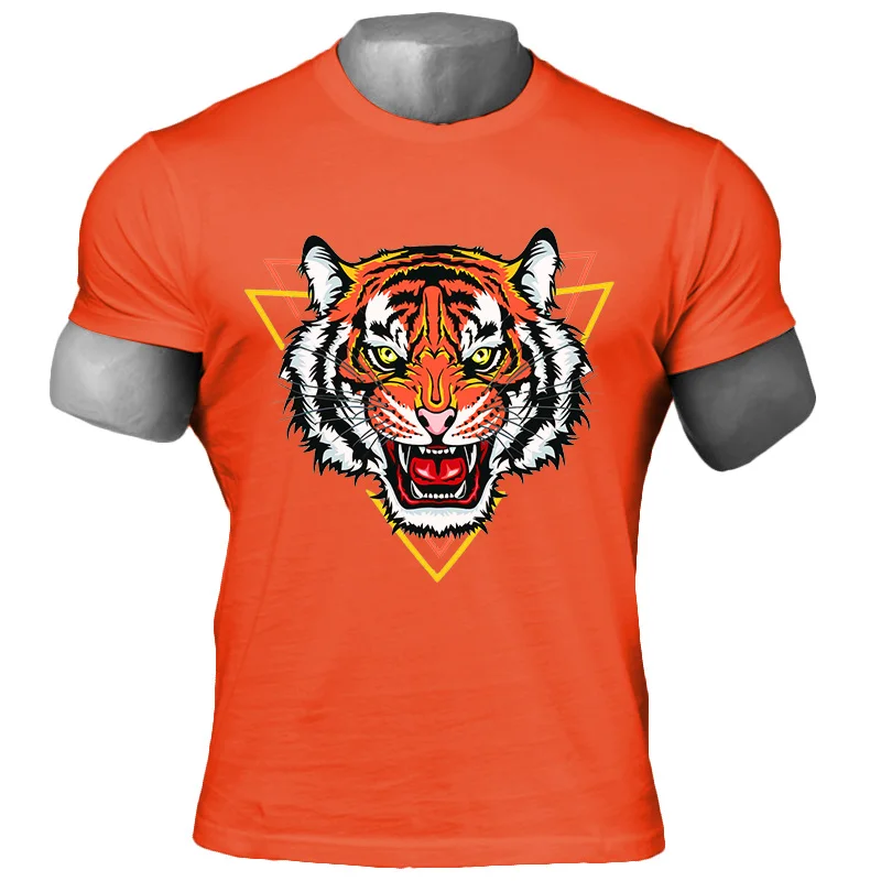 

Summer adult clothes Short-Sleeved Leisure T shirt Animal Tiger Printed Boys T-shirt women Fashion Tshirt men 100%cotton top