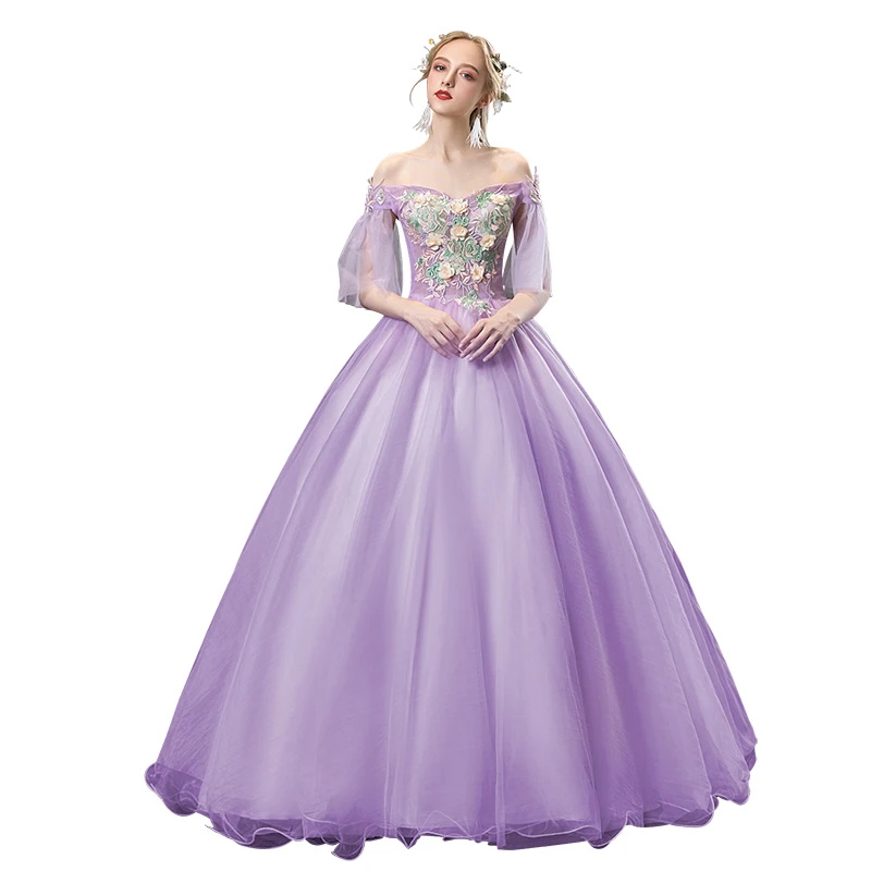 

2021 Sexy V-neck Prom Dress Luxury Embroidery Ball Gown Off The Shoulder With Cape Party Quinceanera Dresses Plus Size Vestidos