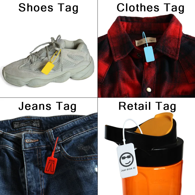 Одноразовые пластиковые этикетки для одежды индивидуальная печать логотипа