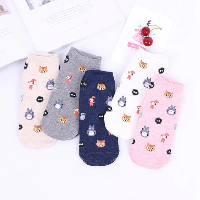 Новинка летние милые хлопковые женские носки Miyazaki с мультяшными персонажами из