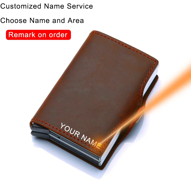 Футляр для кредитных карт из натуральной кожи мужчин и женщин большой