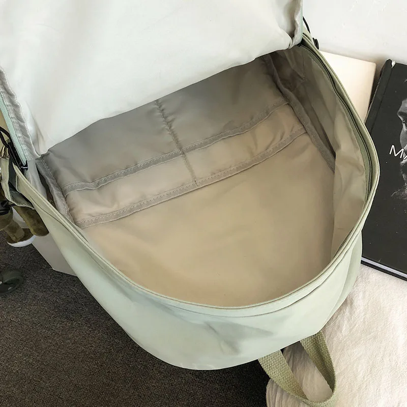 

HOCODO Solid Color Women Backpack Fashion School Bag For Teenage Girl High-Quality Waterproof Nylon Backpack Female Student Bag