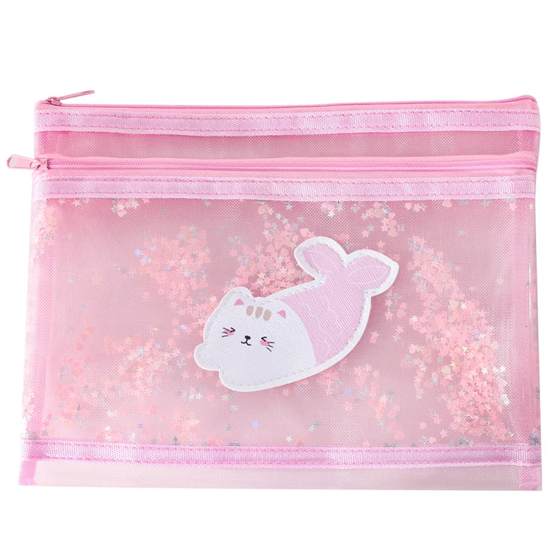 Милый держатель для файлов школьные принадлежности сетчатая прозрачная