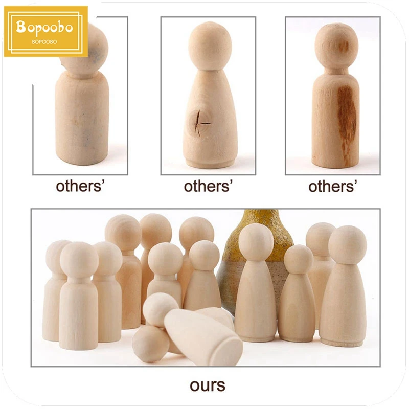 10 шт. 55 мм колышки для кукол деревянные Семейные Куклы Дети DIY игрушки