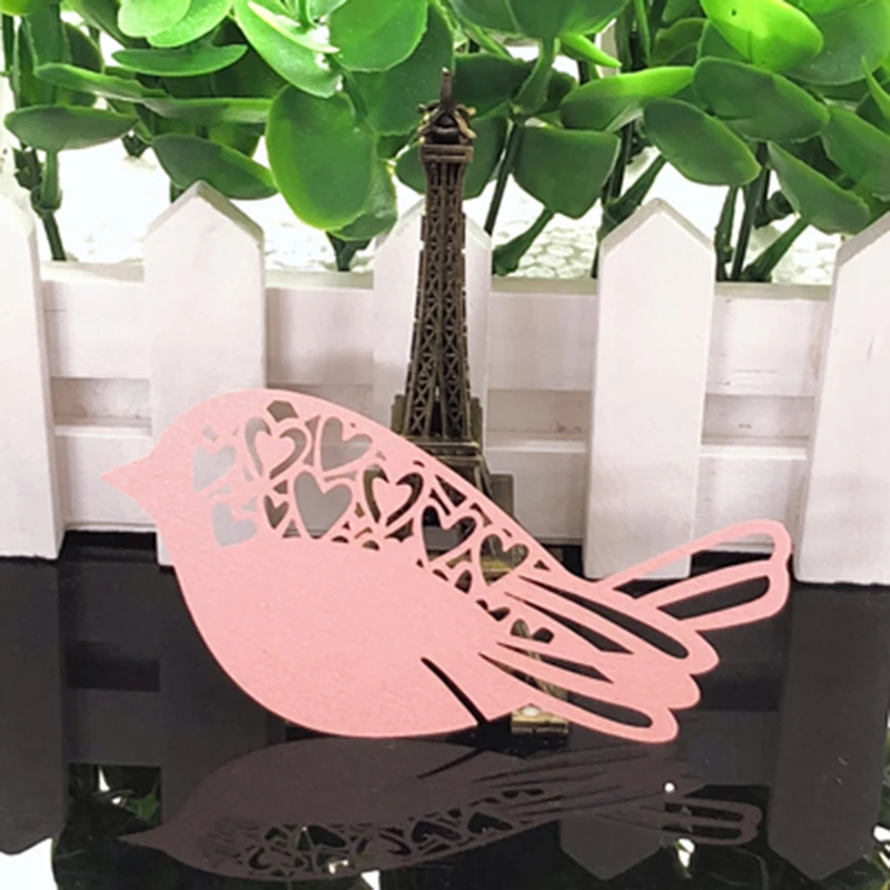 Бумажные открытки для украшения стола с птицами и именем сопровождения бумажные