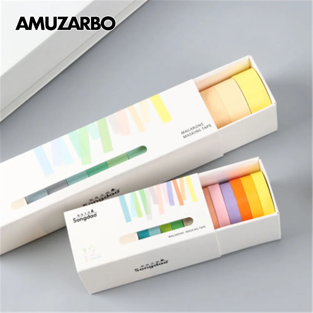 Радуга Washi лента Милая женская однотонная Маскировочная DIY дневник альбом