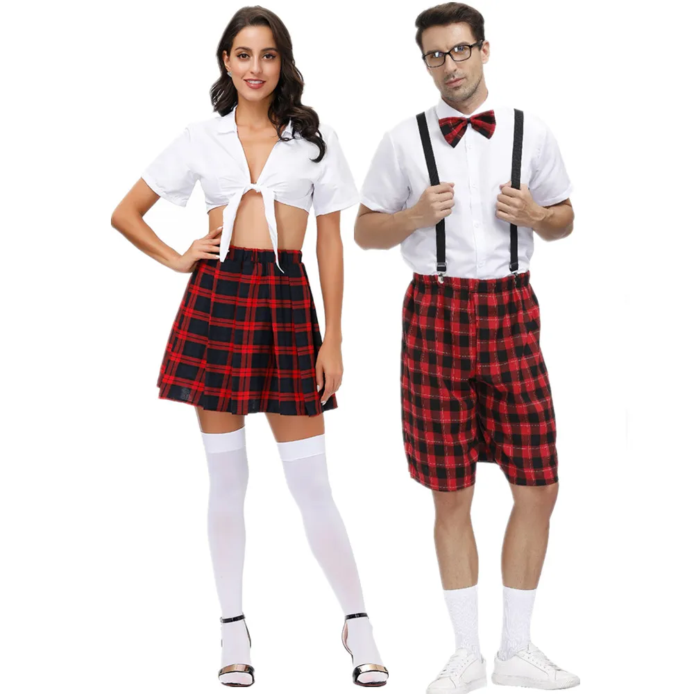 

Школьные костюмы, эротический сексуальный костюм для ролевых игр, непослушное белье, красная клетчатая Ночная Хэллоуин вечерние, парадная ...