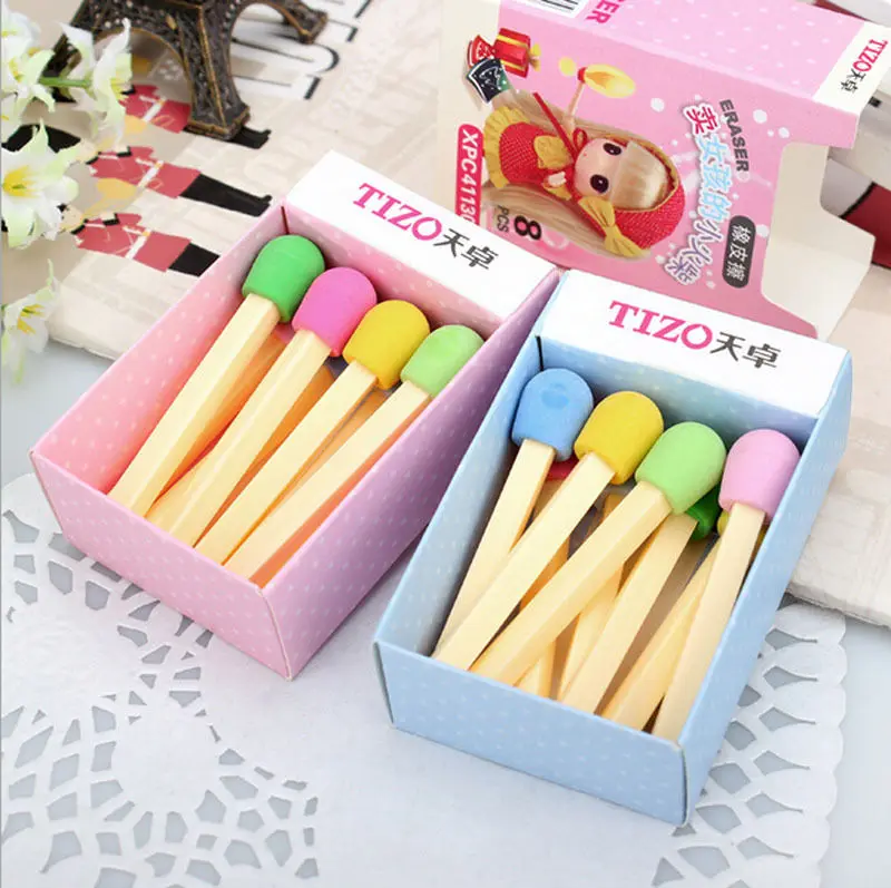 

8 pcs/box Cute Kawaii Eraser Rubber Erasers for Kids Students Gifts School Office Supplies Korean Stationey Accessories