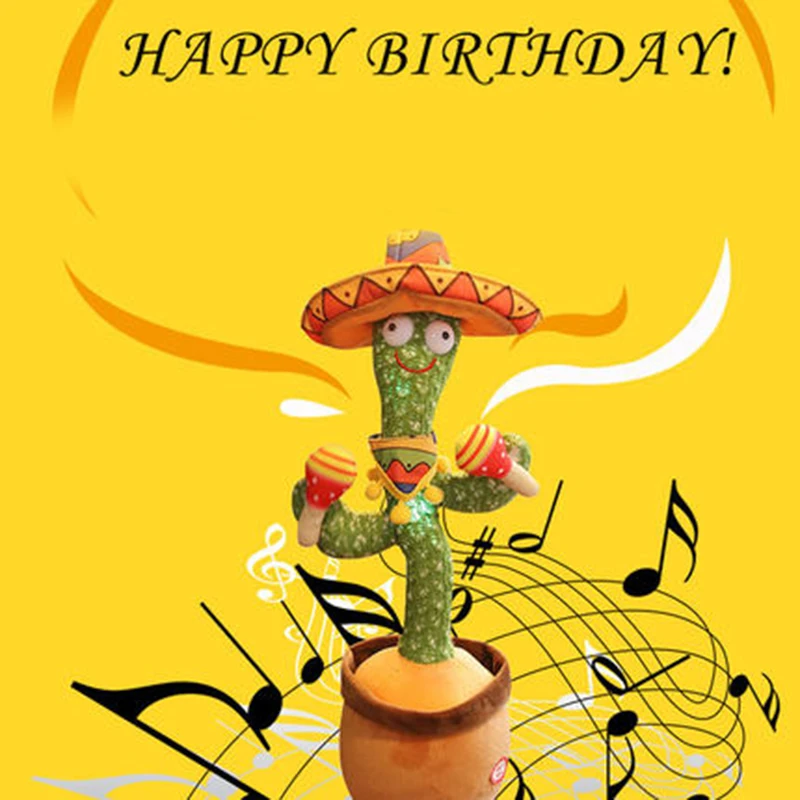 

Cactus Shaking Head Dancing Car Ornament Battery Powered/USB Rechargeable Dashboard Decor Toy Gift for Kids ALS88