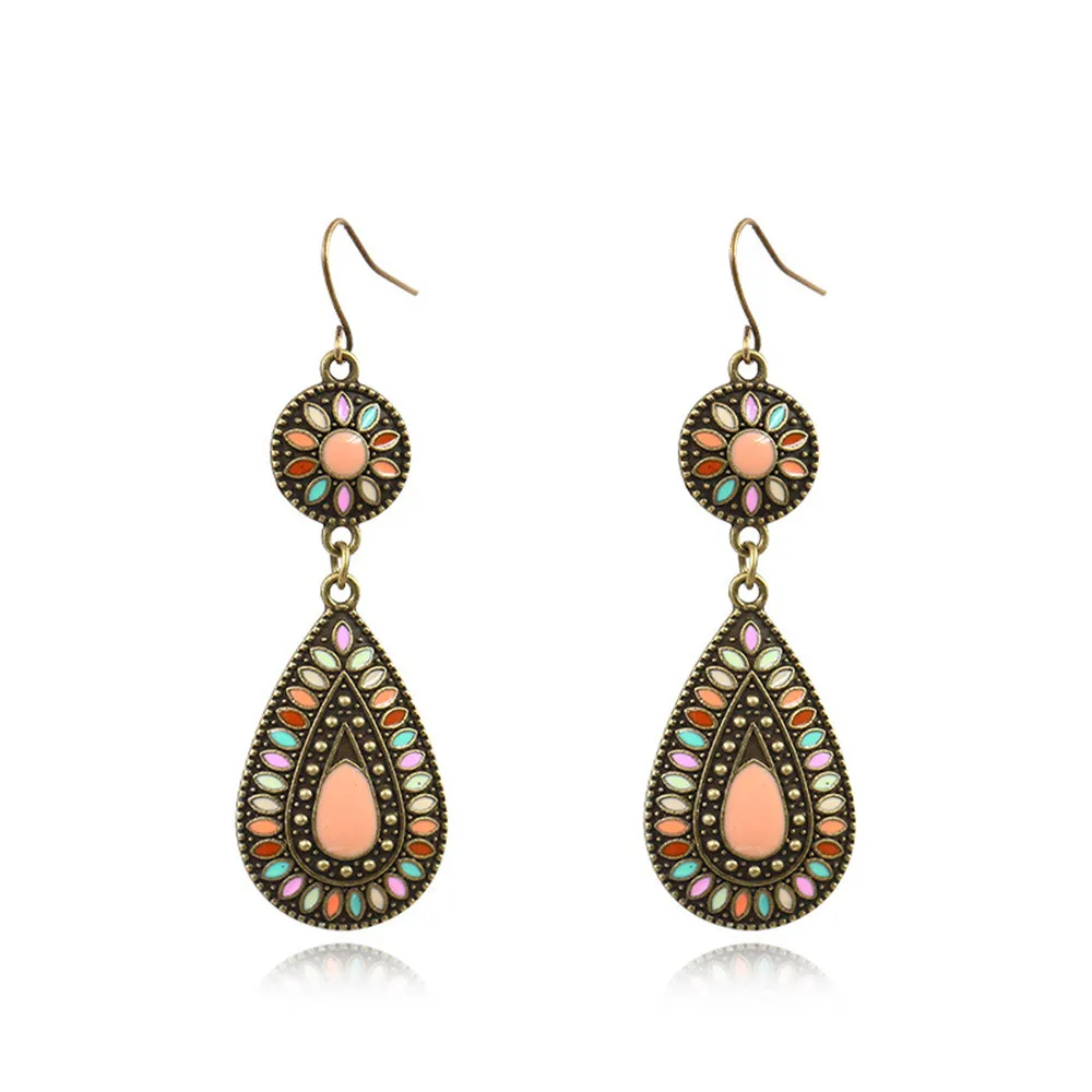 2020 ретро простые серьги для женщин взрывобезопасные цветные глазурованные