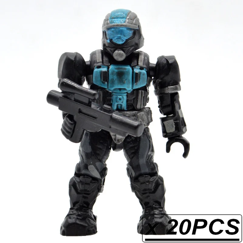 20 шт./лот, строительные блоки "воины", "люди", кирпичи, Halo Wars, игры, пластиковые доспехи для детей, сделай сам, подарки, игрушки с оружием, пистолеты - Цвет: 20pcs MB37