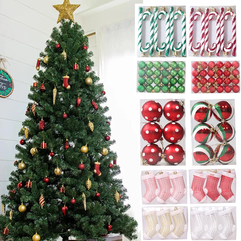 

2022 Christmas Tree Ornaments Merry Christmas Decorations for Home 2021 Xmas Ball Socks Crutch Candy Gifts Navidad New Year