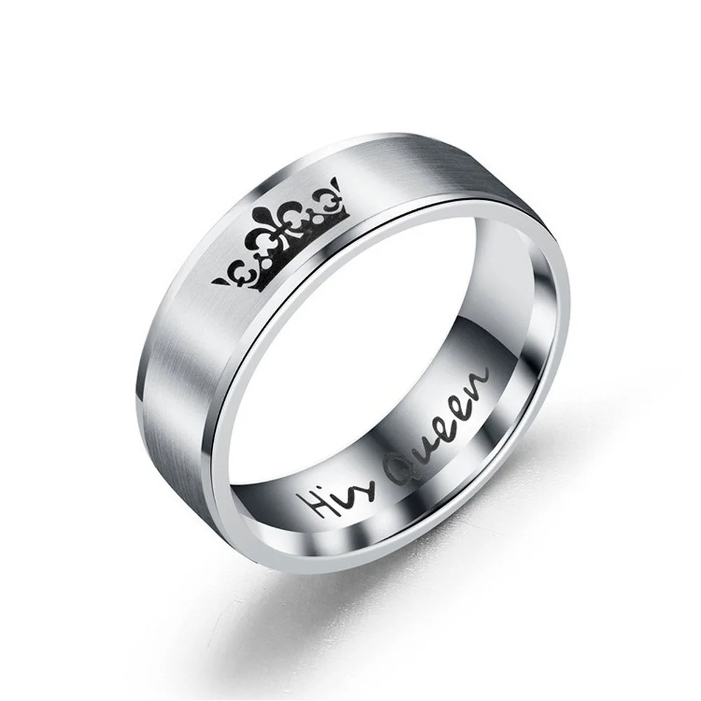 

2021 new European and American unisex party titanium steel cute ring personality design fashion trend style couple cute ring