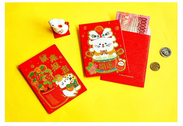 Прекрасный мультфильм крыса короткий размер красный пакет 2020 Китайский Лунный