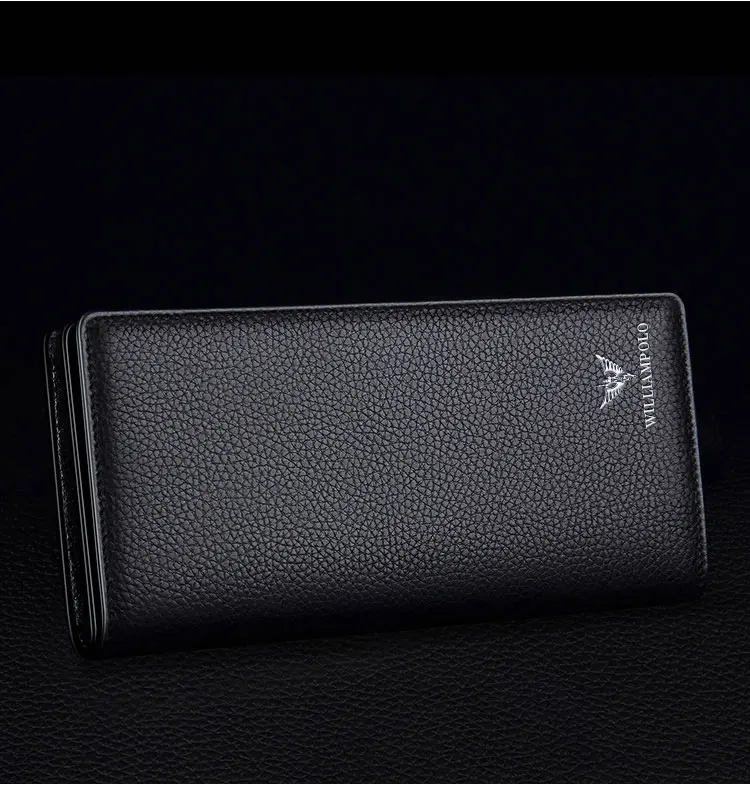 Mens Wallet Zipper Hasp Design Long Genuine Leather Business Phone For Credit Cards Clutch Wallet Men Gift