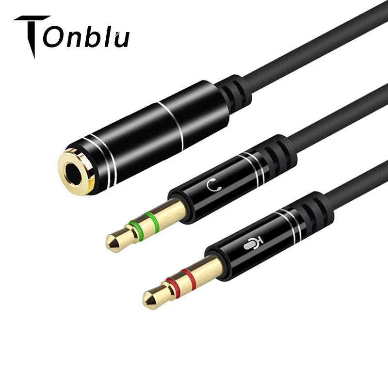 Aux кабель для микрофона 2RCA на 3 5 дюйма наушников ноутбуков 1 папа 2 женщины аудио