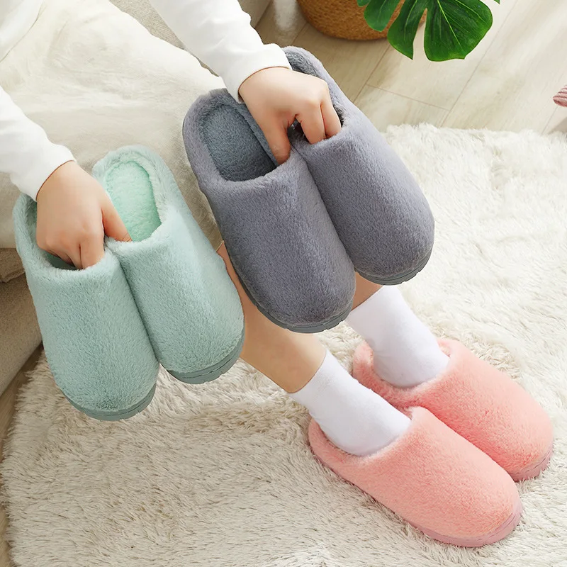 

New Mens SLipper Solid Color Couples Autumn Winter Home Cotton Shoes Man Warm Indoor Beadroom Slides Stripe Cotton Slippers