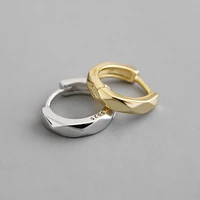 charm clip on earrings for women925 silver earringbrief irregular polished round hoopwedding casual fine jewelry lady gifts