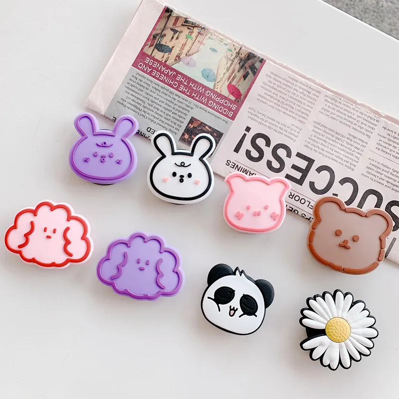 Силиконовый складной держатель для телефона с мультяшным рисунком|Подставки и