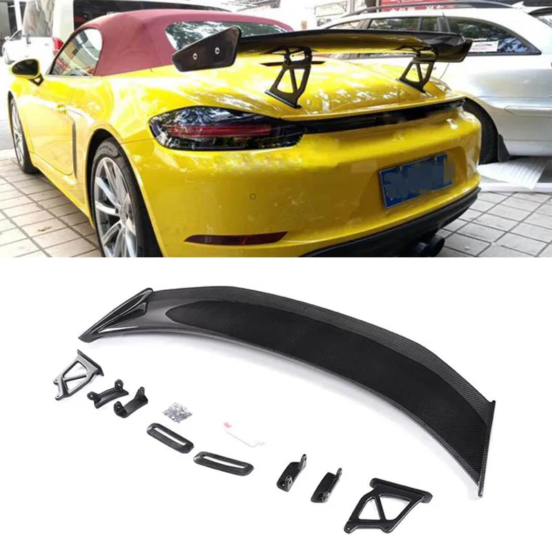 Автомобильный задний спойлер для гонок губа крыла Porsche Cayman Boxster 981 GT4 черное