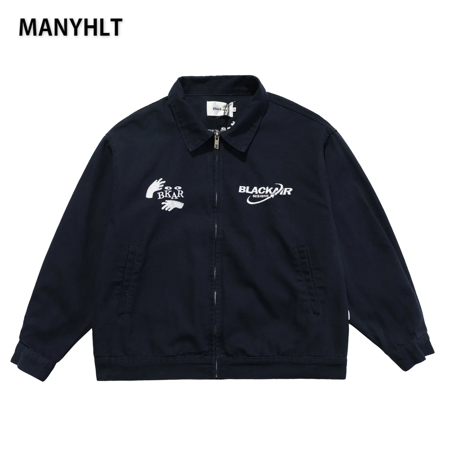 

Мужская Осенняя уличная одежда MANYHLT, рабочая одежда, модная куртка-бомбер в стиле ретро с вышивкой топ с отворотом, свободные зимние куртки б...