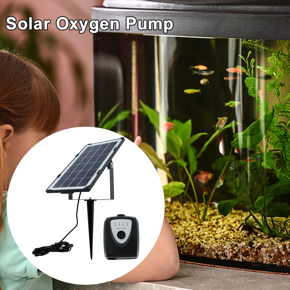 

Solar Oxygenator Air Pump for Pond 3.5W Solar Pond Aerator Rechargeable Air Stone Oxygen Pump for Garden Fountain Aquarium Tank