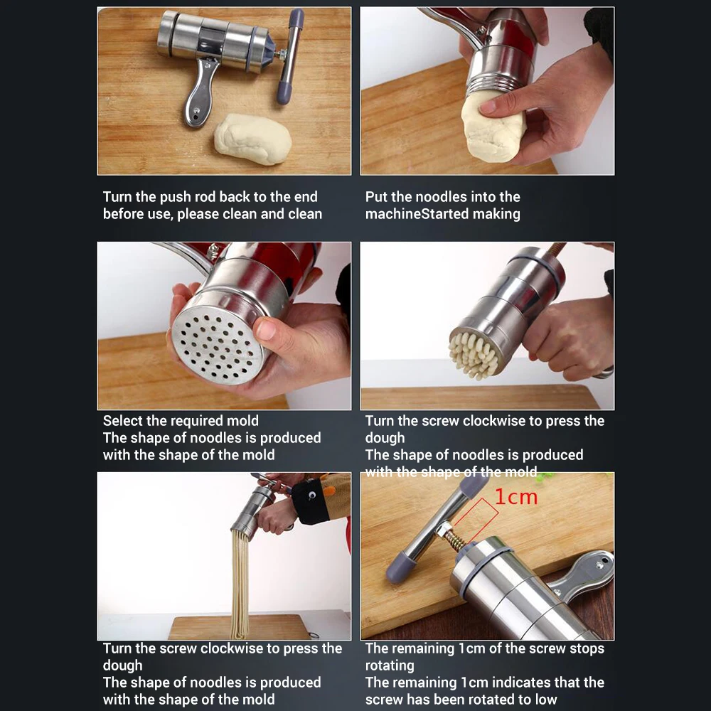 Ручной пресс для лапши из нержавеющей стали машина приготовления макаронных